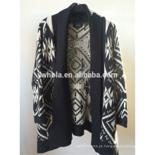Novo Design preto e branco Batwing mulheres Knit Cardigan Sweater